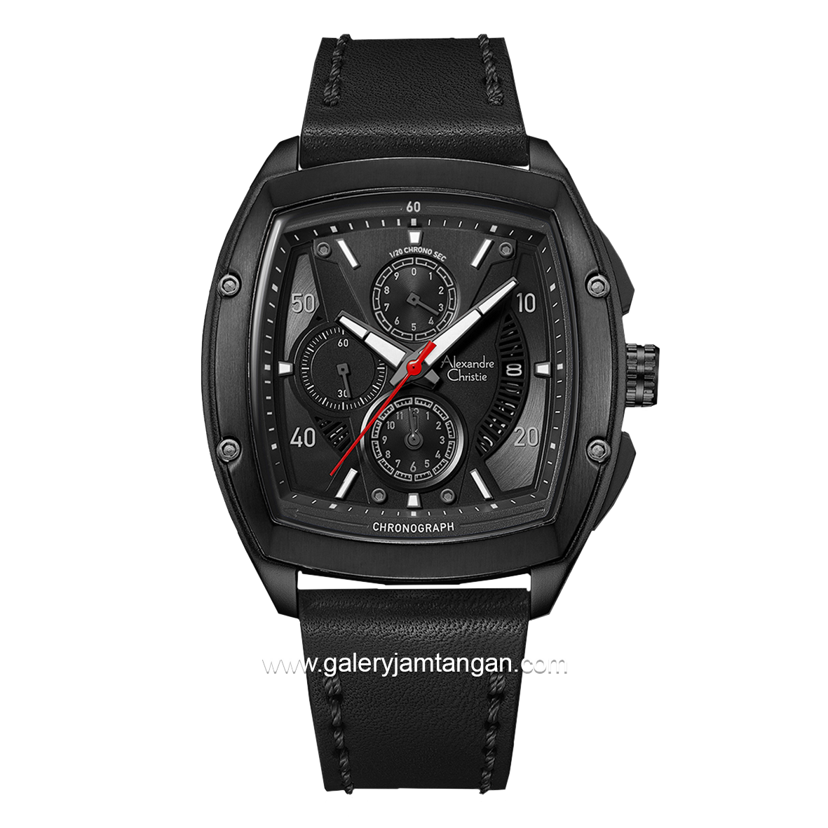 Alexandre Christie AC 6610 MC Black Leather Strap