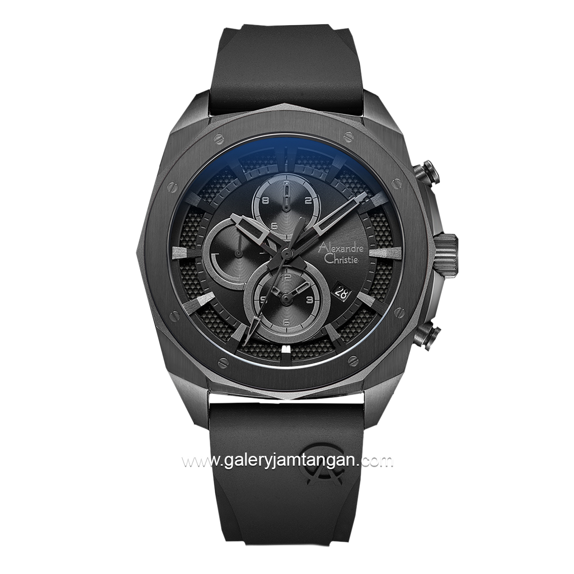 Alexandre Christie AC 6611 MC Black Rubber Strap