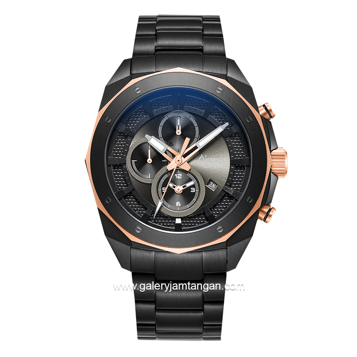 Alexandre Christie AC 6611 MC Black Rosegold Stainless Steel