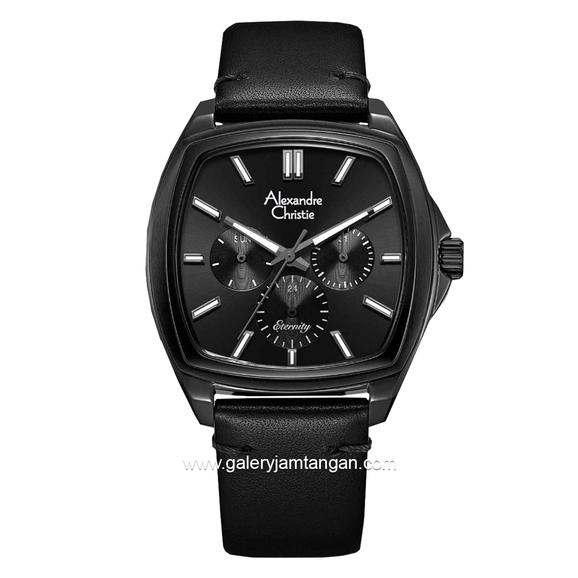 Alexandre Christie AC 6616 BF Black Multifunction Leather Strap
