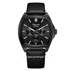 Alexandre Christie AC 6616 BF Black Multifunction Leather Strap