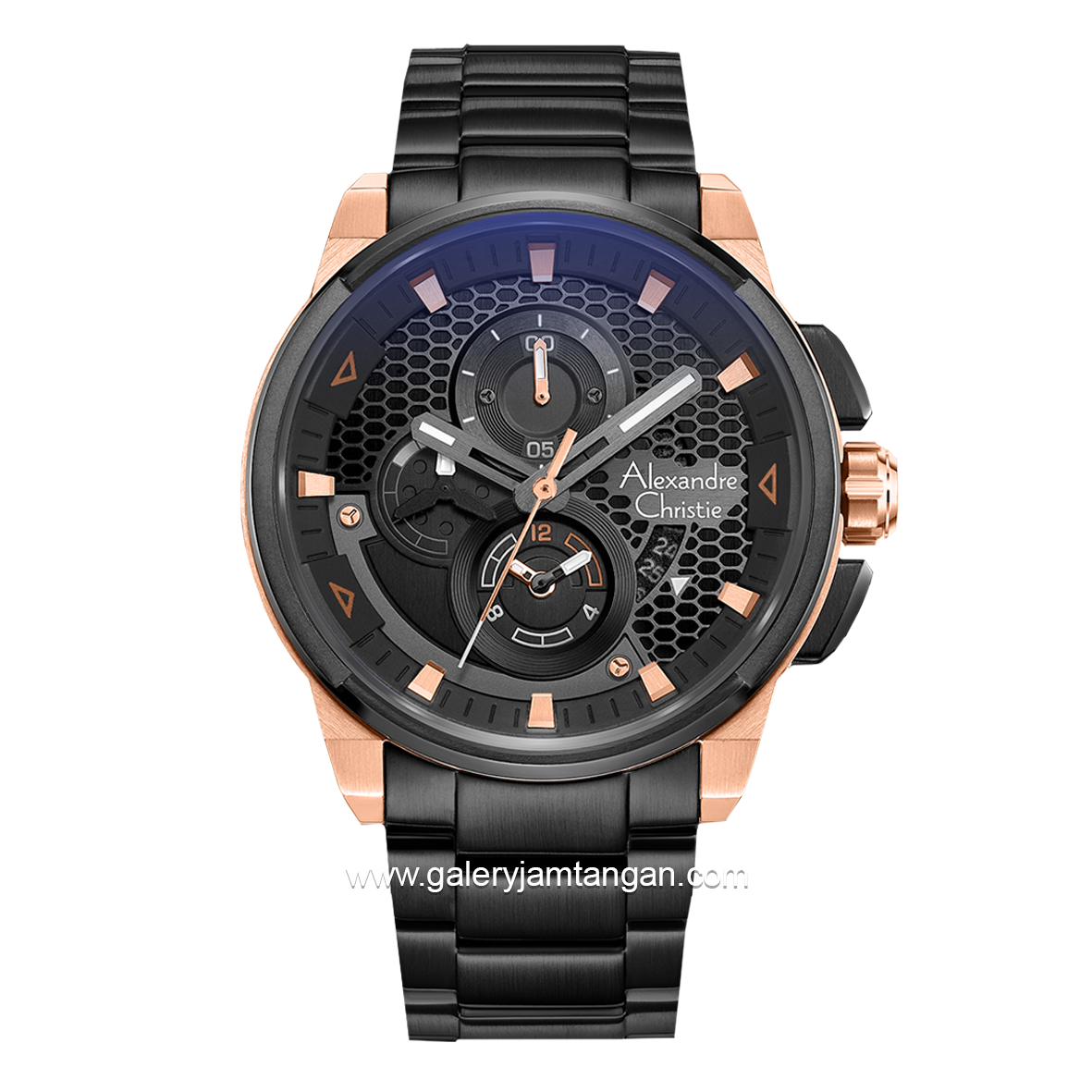 Alexandre Christie AC 6618 MC Black Rosegold Stainless Steel