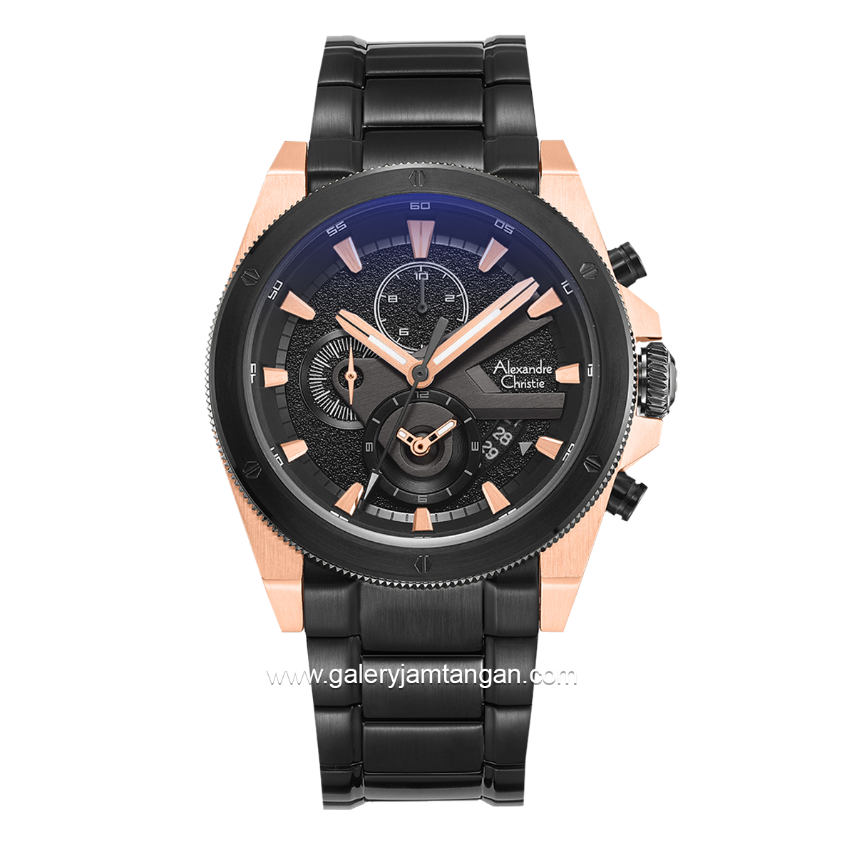 Alexandre Christie AC 6619 MC Black Rosegold Stainless Steel