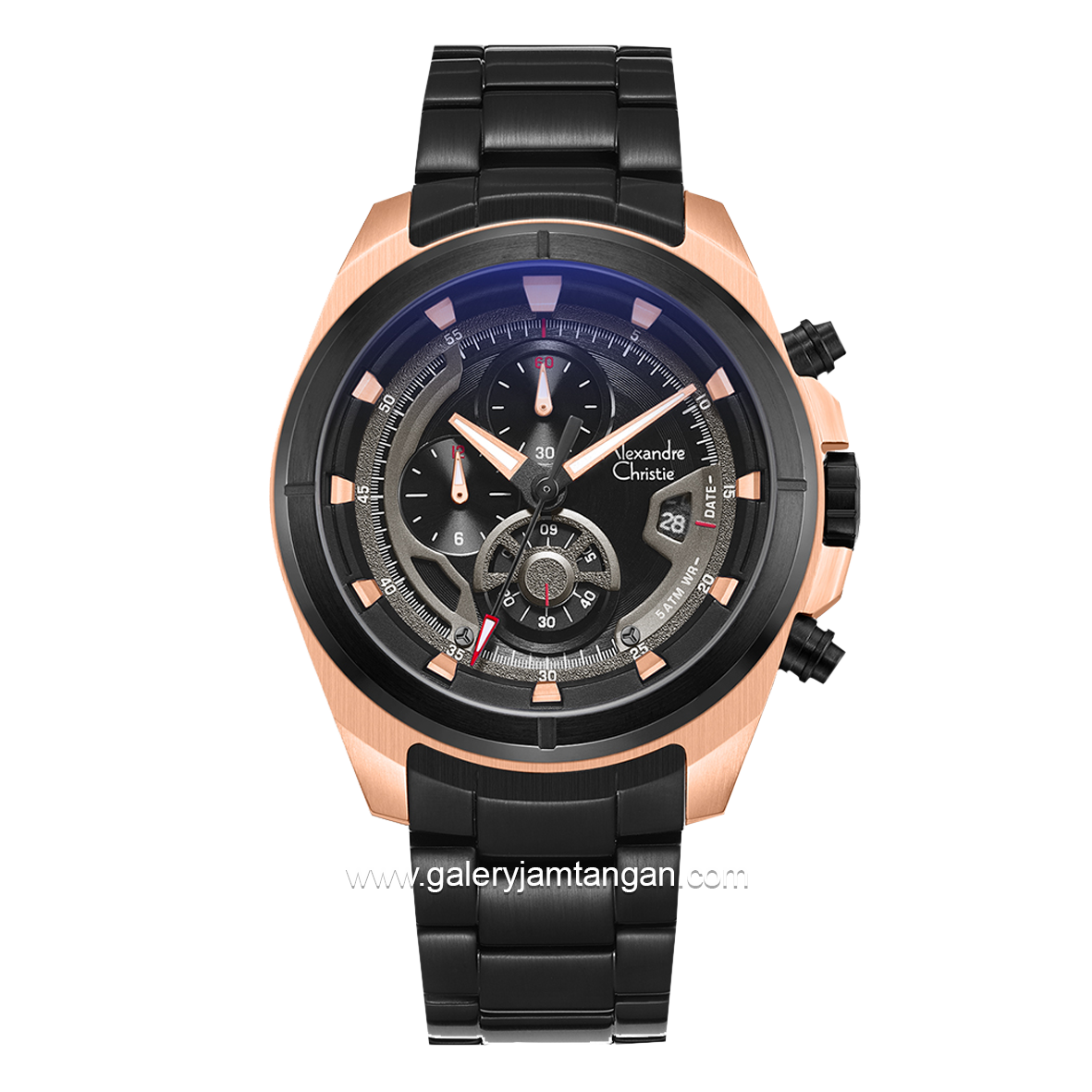 Alexandre Christie AC 6622 MC Black Rosegold Stainless Steel