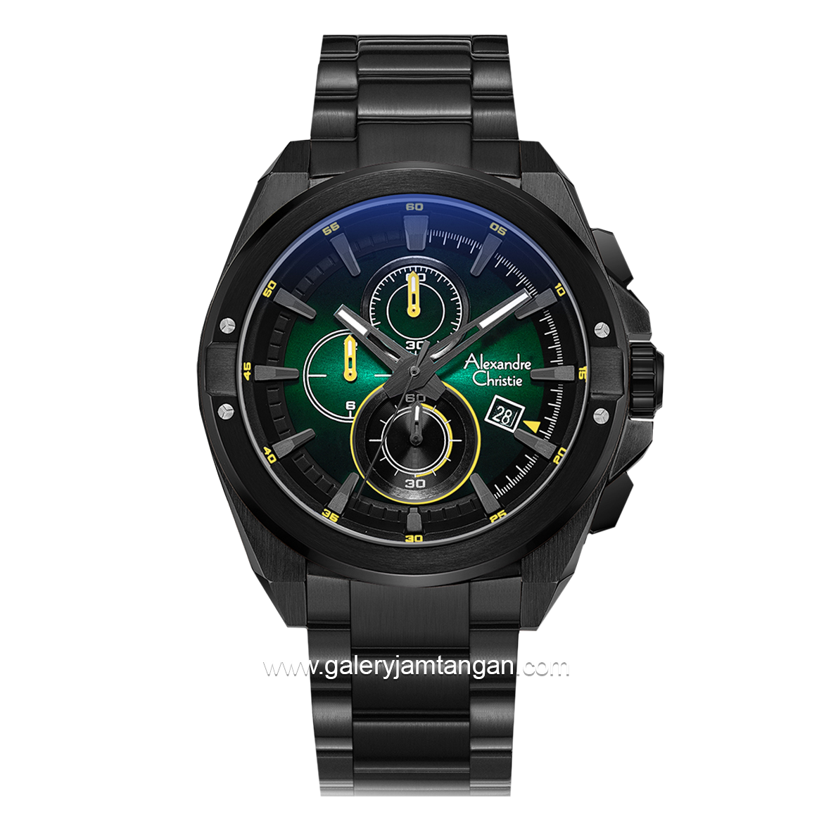 Alexandre Christie AC 6623 MC Black Dial Green Stainless Steel