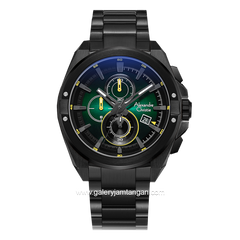 Alexandre Christie AC 6623 MC Black Dial Green Stainless Steel