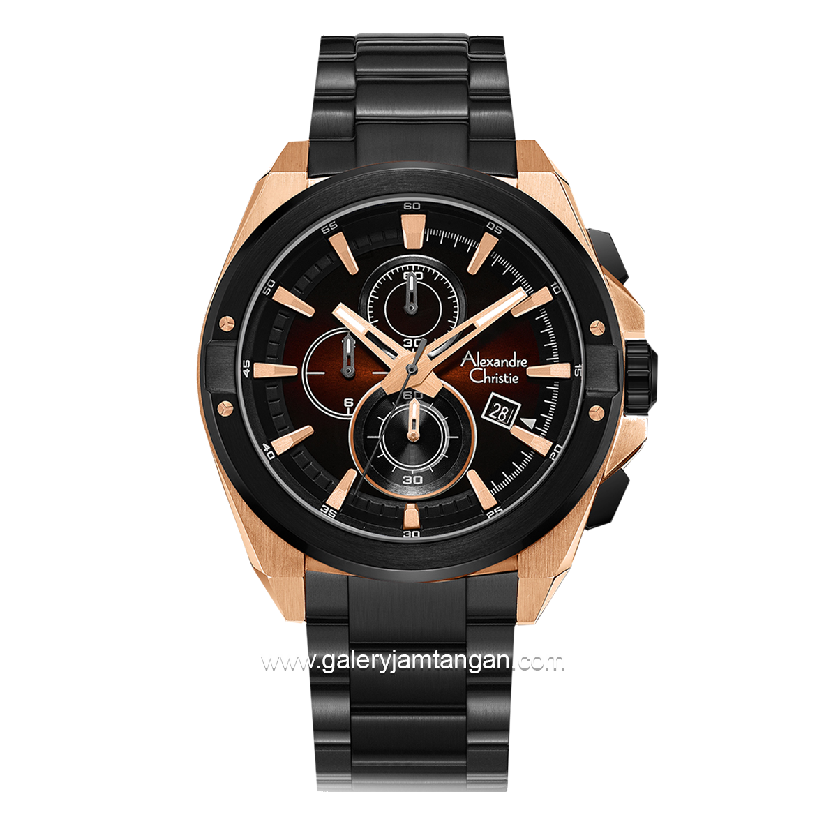 Alexandre Christie AC 6623 MC Black Rosegold Stainless Steel
