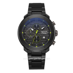 Alexandre Christie AC 6626 MC Black List Green Stainless Steel