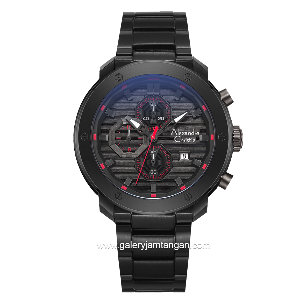 Alexandre Christie AC 6626 MC Black List Red Stainless Steel
