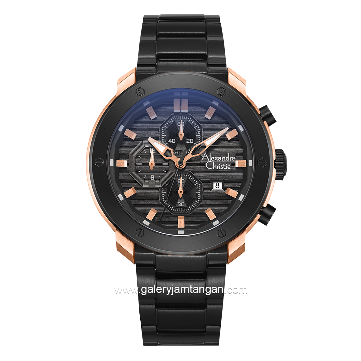 Alexandre Christie AC 6626 MC Black Rosegold Stainless Steel