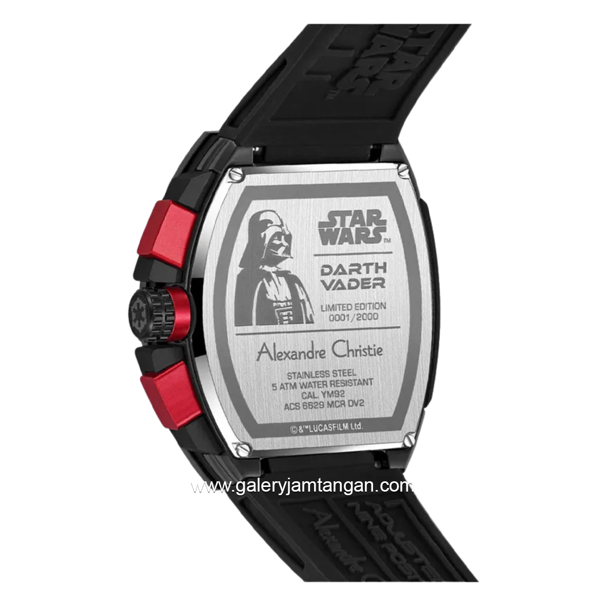 Alexandre Christie X Star Wars AC 6629 MCRDV2 Men Darth Vader Edition Black Rubber Limited Edition