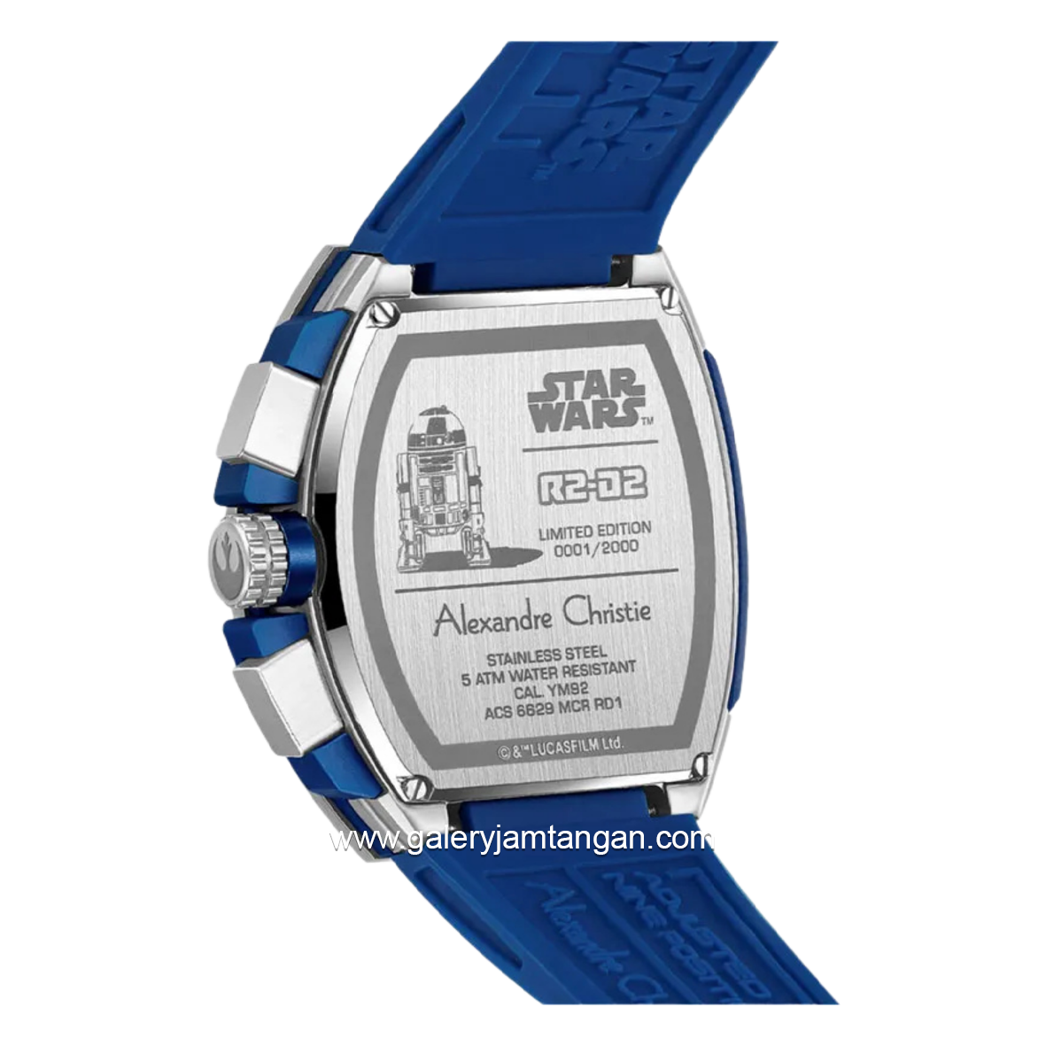 Alexandre Christie X Star Wars AC 6629 MCRRD-1 Men R2-D2 Edition Blue Rubber Limited Edition