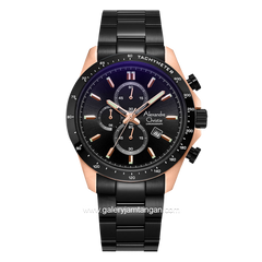 Alexandre Christie AC 6630 MC Black Rosegold Chronograph Stainless Steel