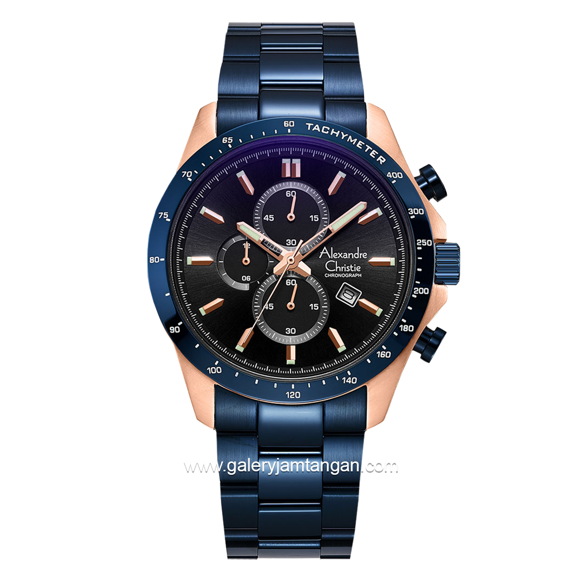 Alexandre Christie AC 6630 MC Blue Rosegold Chronograph Stainless Steel