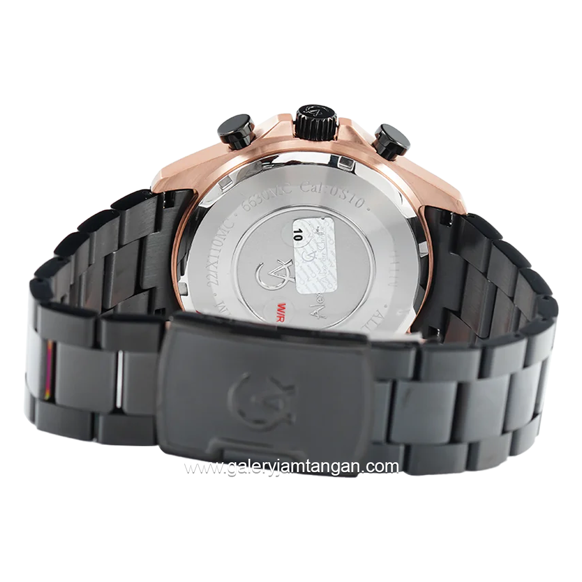 Alexandre Christie AC 6630 MC Black Rosegold Chronograph Stainless Steel