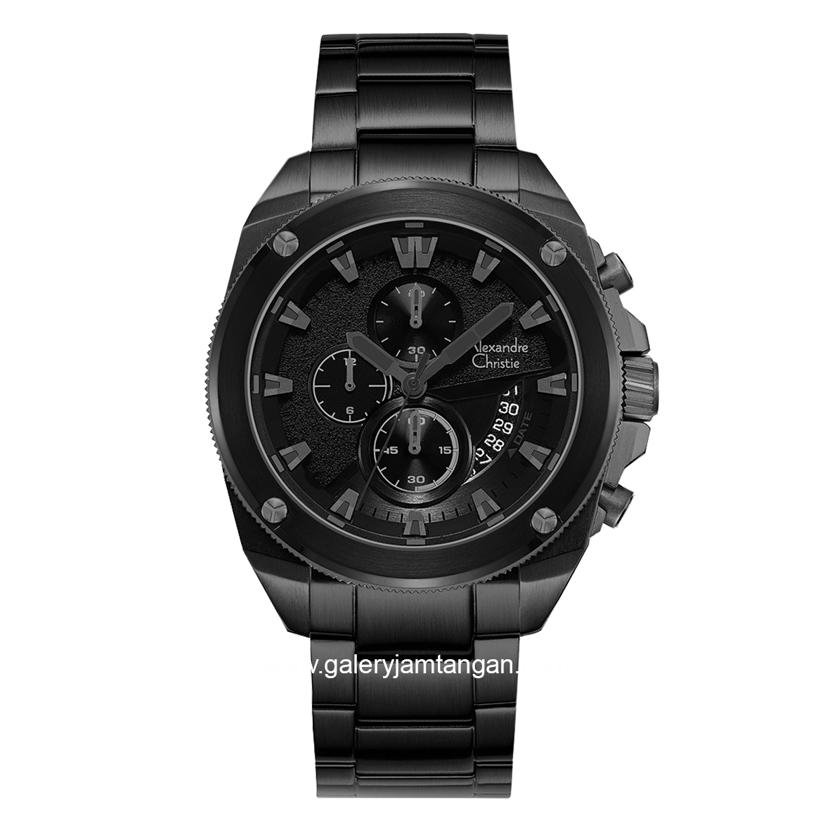 Alexandre Christie AC 6646 MC Black Chronograph Stainless Steel Strap