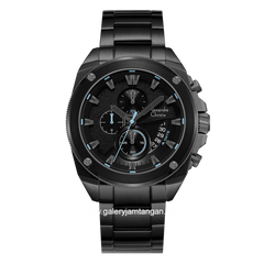 Alexandre Christie AC 6646 MC Black Dial Black List Blue Chronograph Stainless Steel Strap