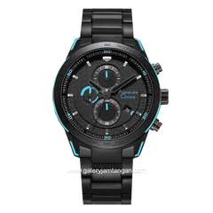 Alexandre Christie AC 6647 MC Black List Blue Stainless Steel