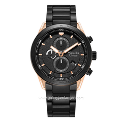 Alexandre Christie AC 6647 MC Black Rosegold Stainless Steel