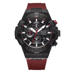 Alexandre Christie AC 6649 MC Red Black Rubber Strap