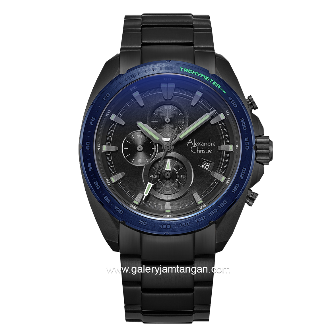 Alexandre Christie AC 6652 MC Black Ring Blue Stainless Steel