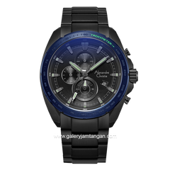 Alexandre Christie AC 6652 MC Black Ring Blue Stainless Steel