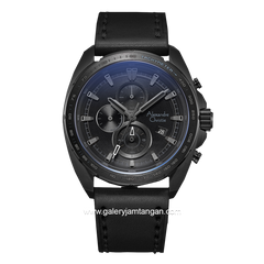 Alexandre Christie AC 6652 MC Full Black Leather Strap