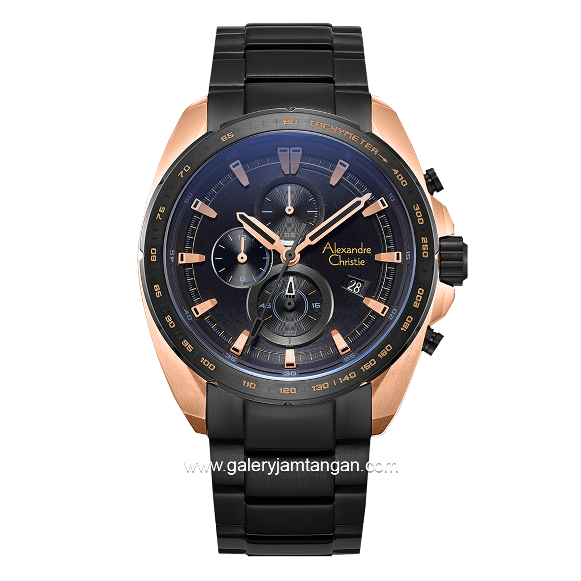 Alexandre Christie AC 6652 MC Black Rosegold Stainless Steel