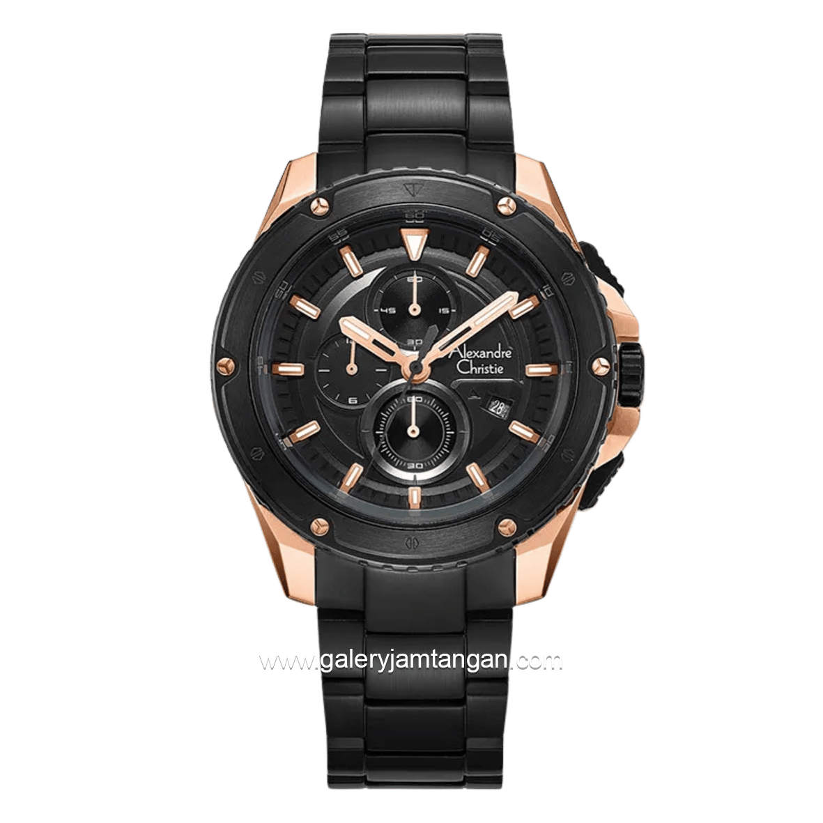 Alexandre Christie AC 6653 MCBBRBA Black Rosegold Stainless Steel