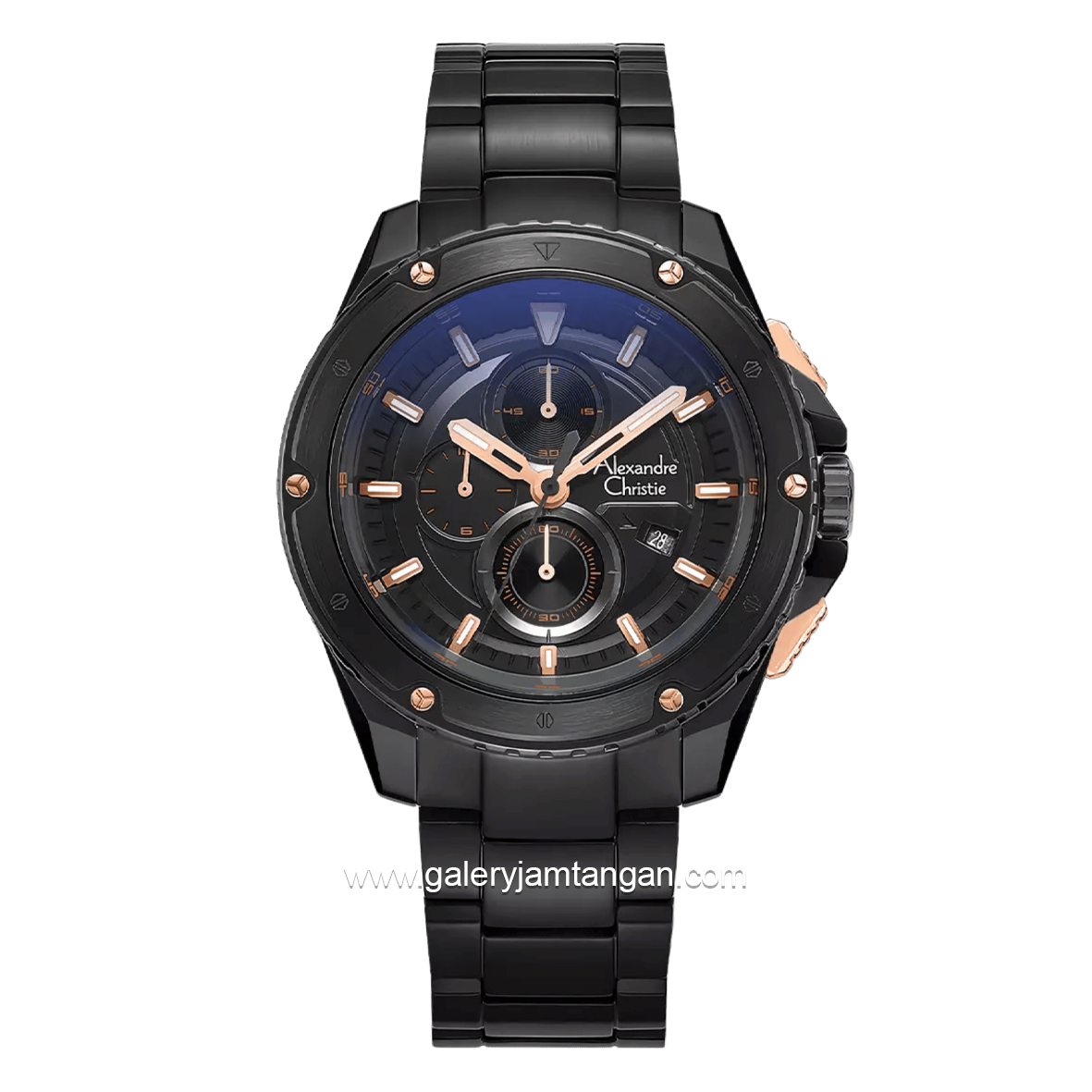 Alexandre Christie AC 6653 MC BIPBARG Black Rosegold Stainless Steel