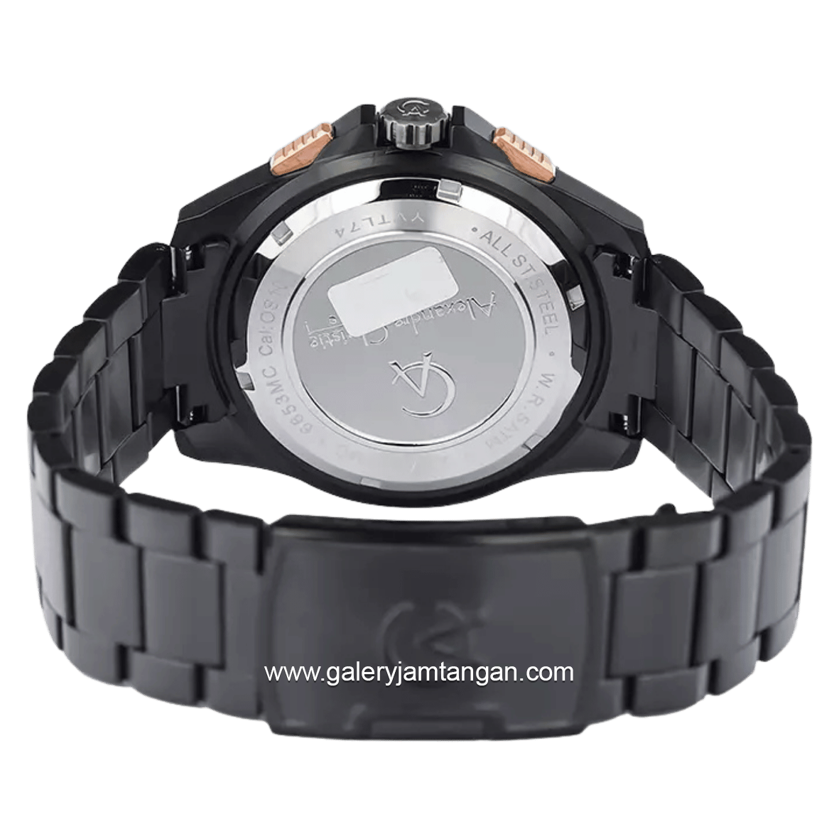 Alexandre Christie AC 6653 MC BIPBARG Black Rosegold Stainless Steel