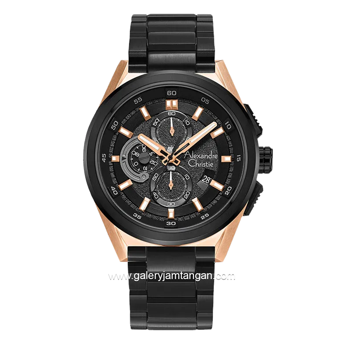 Alexandre Christie AC 6654 MC Black Rosegold Stainless Steel