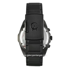 Alexandre Christie AC 6655 MC Black Ring Blue Chronograph Stainless Steel + Free Strap Cadangan