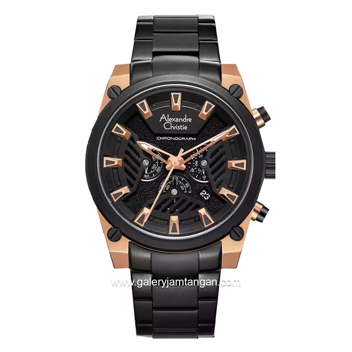Alexandre Christie AC 6661 MC Black Rosegold Stainless Steel