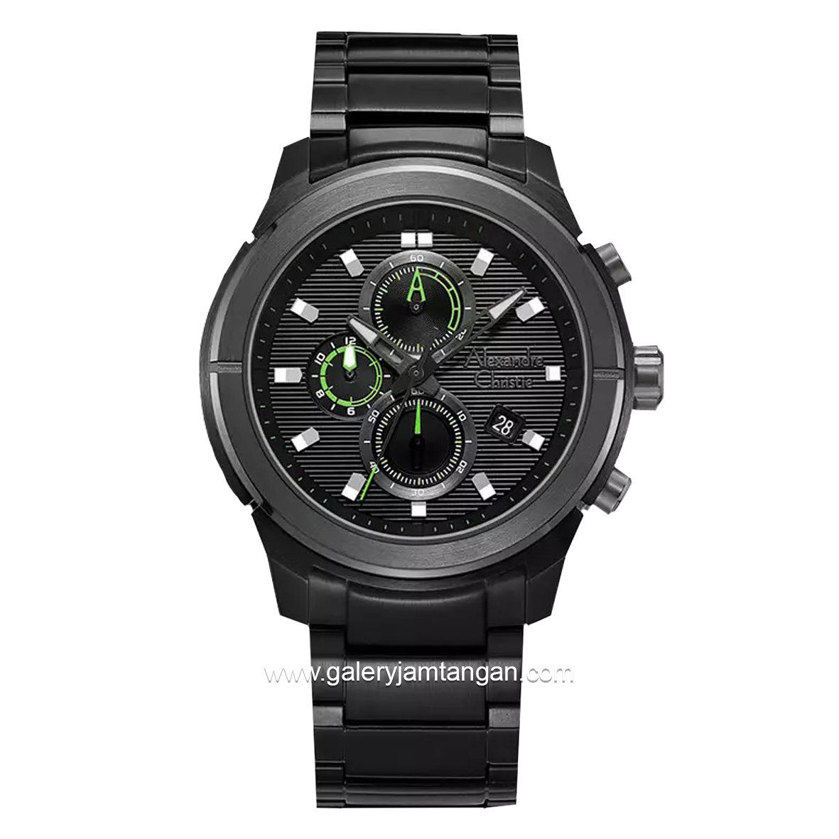 Alexandre Christie AC 6665 MC Black List Green Stainless Steel