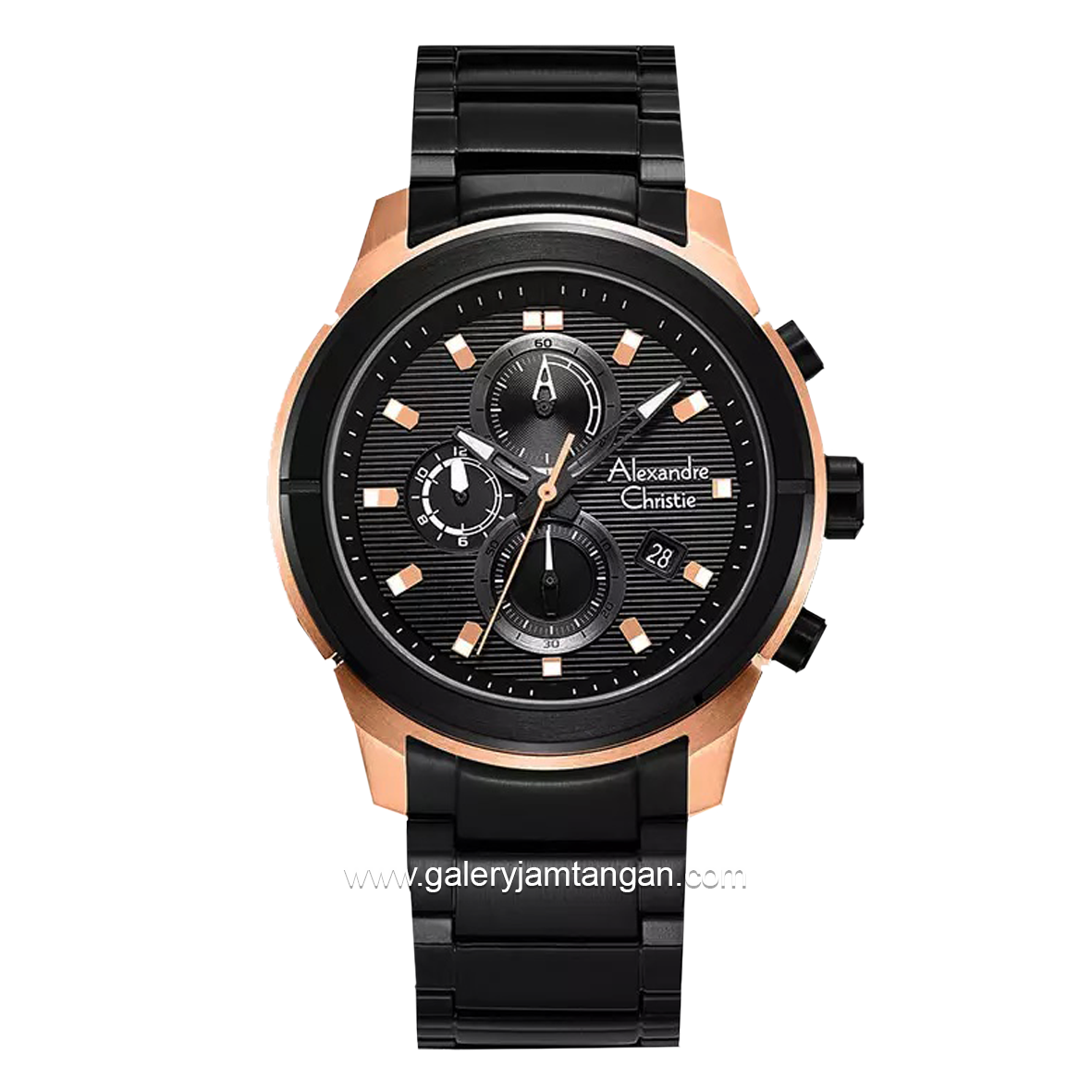 Alexandre Christie AC 6665 MC Black Rosegold Stainless Steel