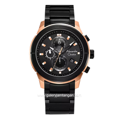 Alexandre Christie AC 6665 MC Black Rosegold Stainless Steel