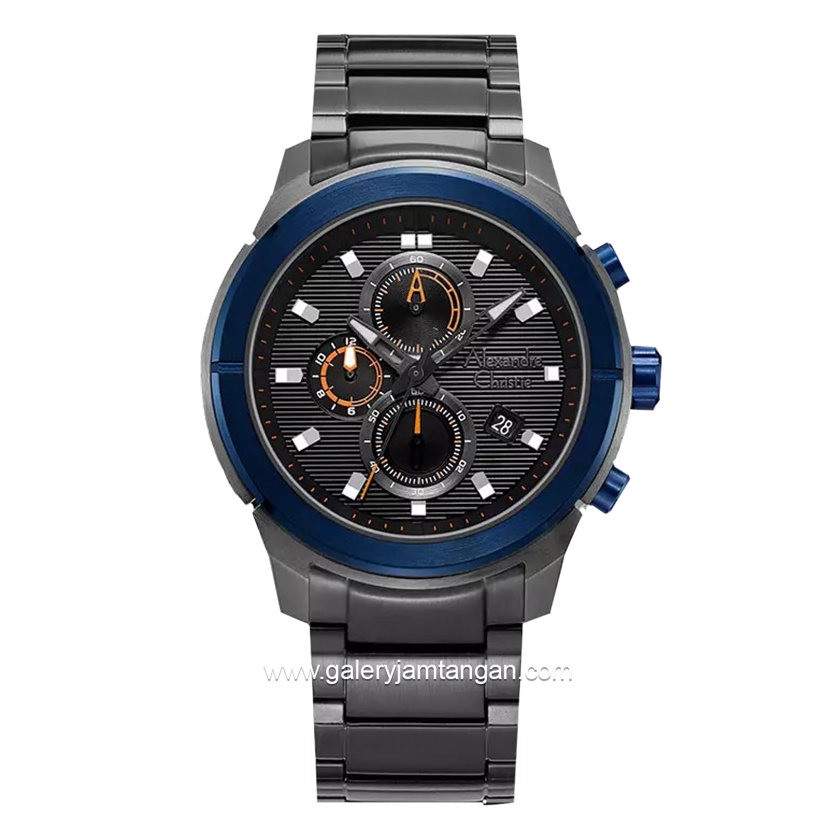 Alexandre Christie AC 6665 MC Grey Ring Blue Stainless Steel