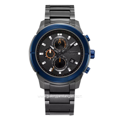 Alexandre Christie AC 6665 MC Grey Ring Blue Stainless Steel