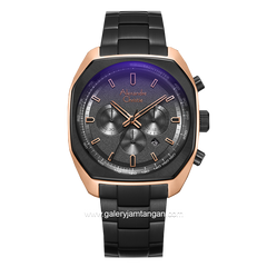Alexandre Christie AC 6666 MC Black Rosegold  Chronograph Stainless Steel Strap + Extra Strap