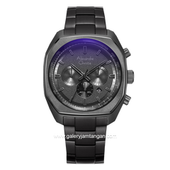 Alexandre Christie AC 6666 MC Black Chronograph Stainless Steel Strap + Extra Strap