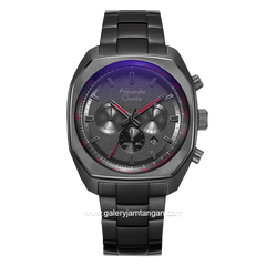 Alexandre Christie AC 6666 MC Black List Red Chronograph Stainless Steel Strap + Extra Strap
