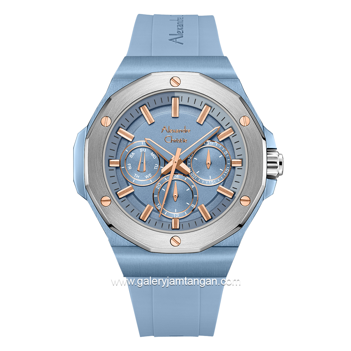 Alexandre Christie AC 6675 MF Blue Rubber Strap