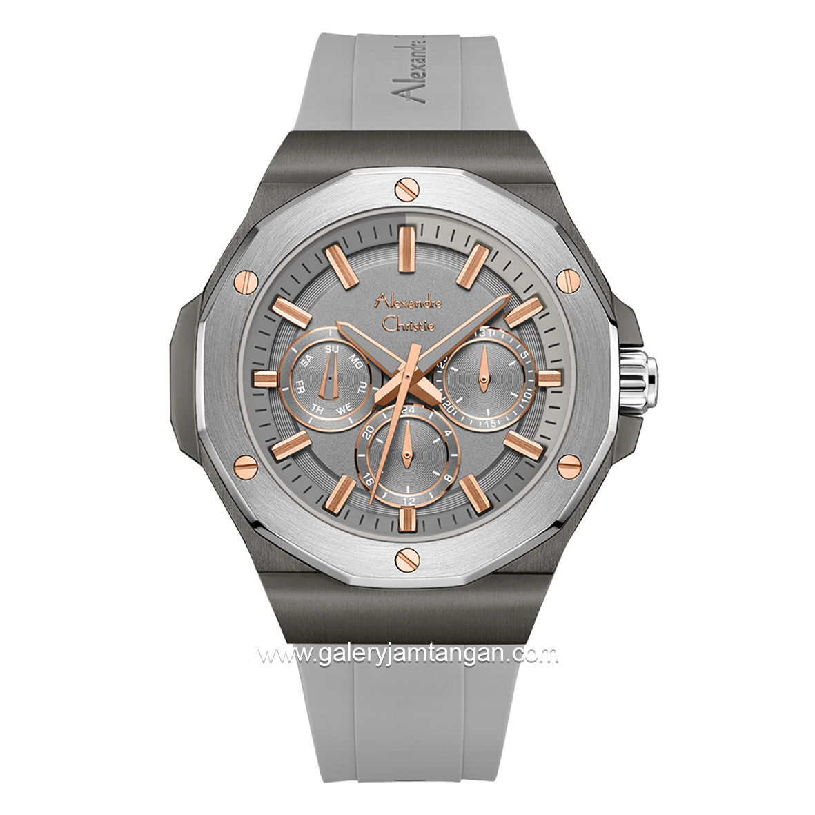 Alexandre Christie AC 6675 MF Grey Rubber Strap