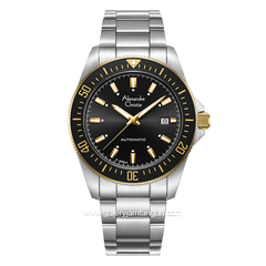 Alexandre Christie AC 6676 MA Silver Black List Gold Automatic Stainless Steel