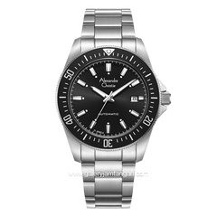Alexandre Christie AC 6676 MA Silver Dial Black Automatic Stainless Steel