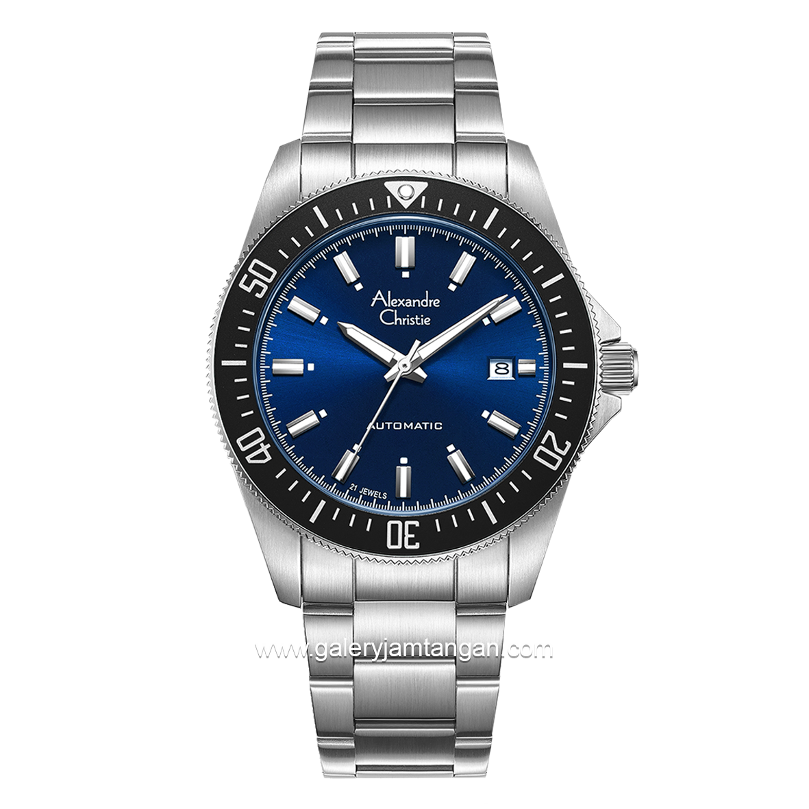 Alexandre Christie AC 6676 MA Silver Dial Navy Automatic Stainless Steel