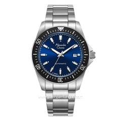 Alexandre Christie AC 6676 MA Silver Dial Navy Automatic Stainless Steel