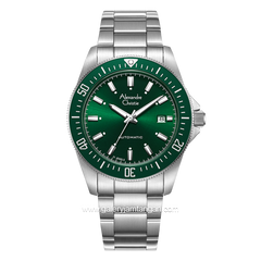 Alexandre Christie AC 6676 MA Silver Dial Green Automatic Stainless Steel