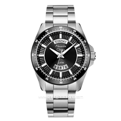 Alexandre Christie AC 6678 ME Silver Ring Black Stainless Steel